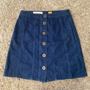 Mid length denim skirt